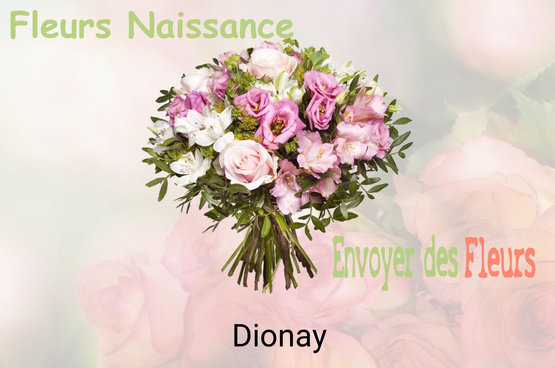 Bouquet de fleurs de naissance livré à Dionay