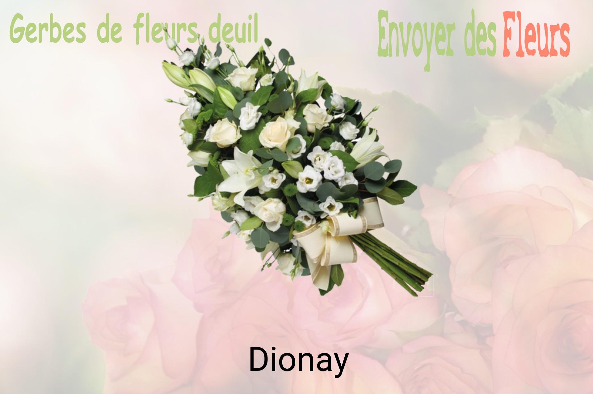 Gerbe de fleurs de deuil livrée à Dionay